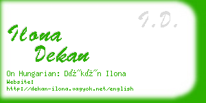 ilona dekan business card